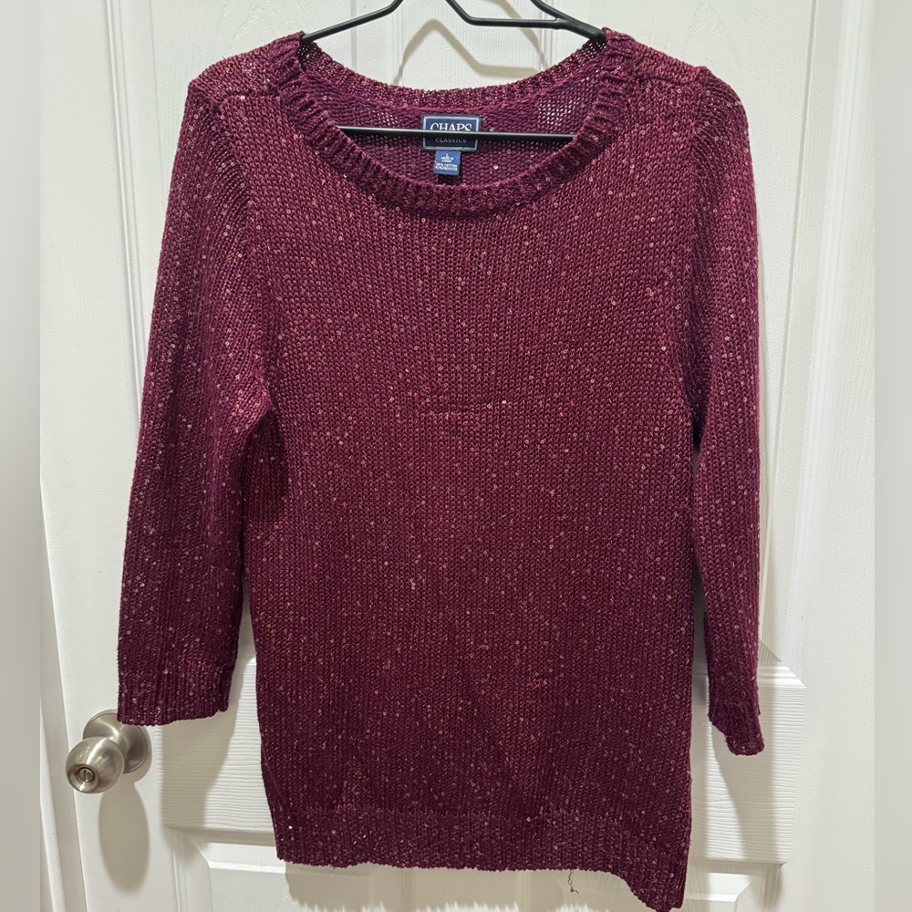 Burgundy sweater with sequins